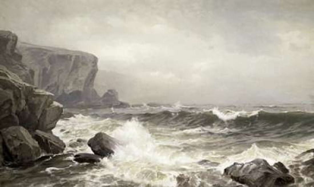 Crashing Surf Canvas Art - William Trost Richards (24 x 36)