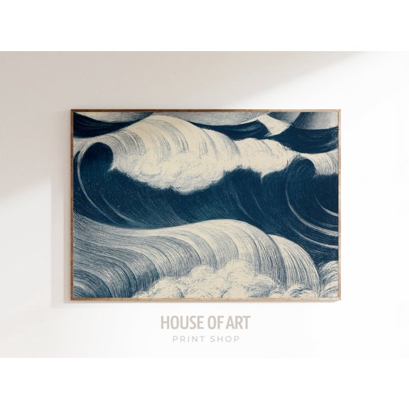 Crashing Wave Surf Poster, Unframed Paper Poster 8x10in