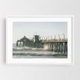 thumbnail image 1 of Crashing at The Fishing Pier - Imperial Beach California Photography White Framed Wall Art Print 16 x 24 inches, 1 of 3