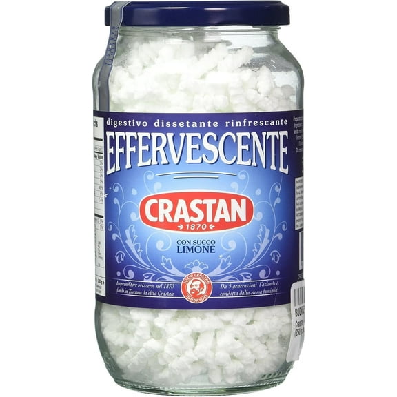 Crastan Effervescent Lemon 8.8 oz Jar Fizzy Lemon Drink Digestive Aid MADE IN ITALY