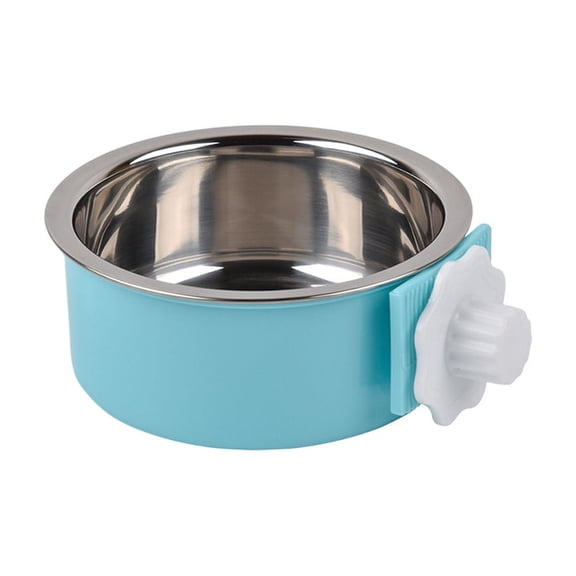 Crate Dog Bowl, Removable Stainless Steel Hanging Pet Kennel Cage Bowl Food Water Feeder Coop Cup for Puppy, Cat, Rabbit