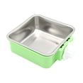thumbnail image 1 of Crate Dog & Small Pet Bowl, Removable Stainless Steel Hanging Cage Feeder, Food & Water Dish for Puppies, Cats, Rabbits, Guinea Pigs – Green, 12cm, 1 of 2