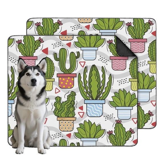 Crate Essential 35"x41" Reusable Dog Training Pads, Washable Potty Pads with Non-Slip Base and Decorative Plant Patterns