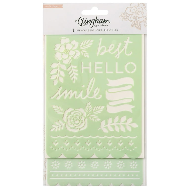 福袋 Gingham Paper Crate Garden Walmart.com - Stencils-2/Pkg スクラップブッキング