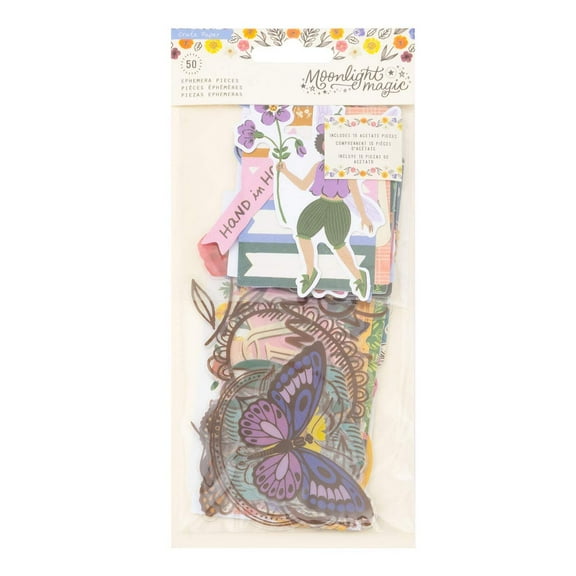 Crate Paper Moonlight Magic Ephemera Die-Cuts 50/Pkg-Journaling, Acetate