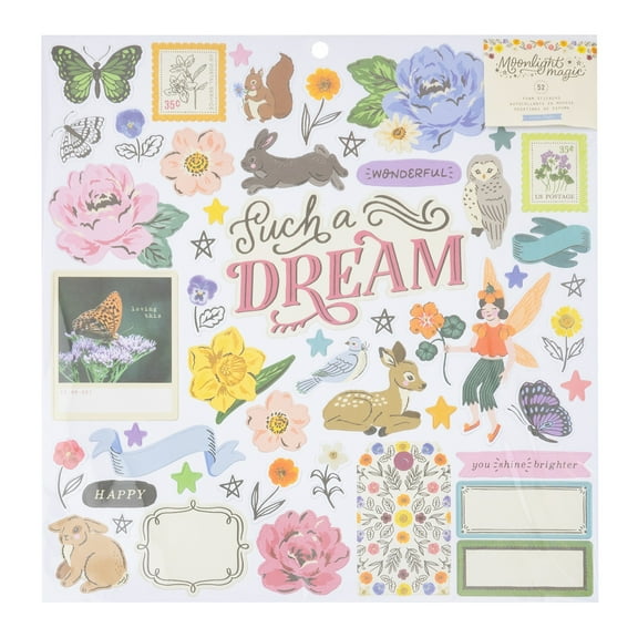 Crate Paper Moonlight Magic Stickers 12"X12" 52/Pkg-Foam