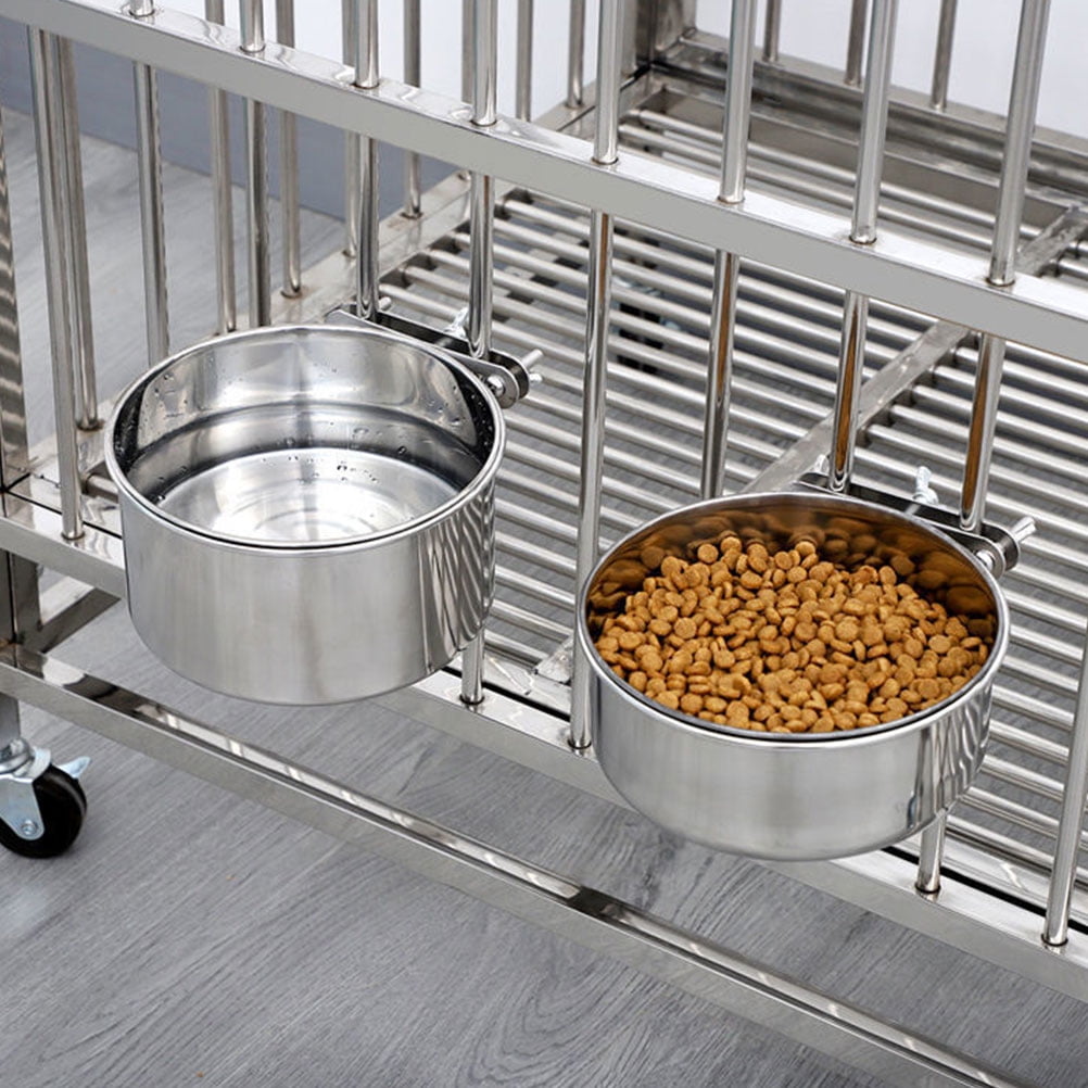 Crate water bowl Metal Dog Bowl Antislip Pet Bowl Cage Water Bowl Dog