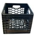 CrateMate Heavy-Duty Black Milk Crates for Storage, Organization ...