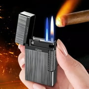 Crater Clear Light Inclined Fire Open Flame Wheel Lighter with Inflatable Point Pipe Design