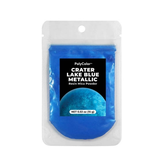 Crater Lake Blue Metallic Powder (PolyColor) Mica Powder for Epoxy Resin Kits, Casting Resin, Tumblers, Jewelry, Dyes, and Arts and Crafts! (Color Pigment Powder)