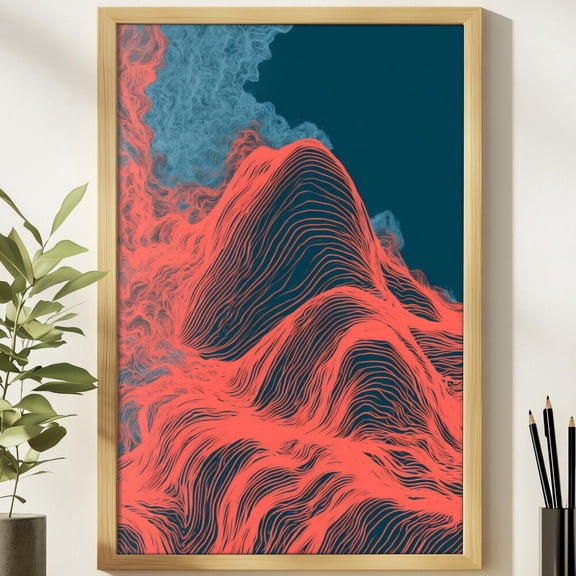 Crater Lake Contour Map Line Mountain Topography Poster