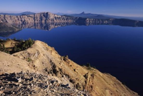 Crater Lake Garfield Peak Crater Lake National Park Oregon USA Canvas Art - Panoramic Images (36 x 25)