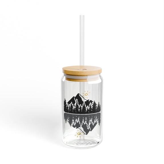 Crater Lake Mountain Wanderlust Camping Sipper Glass, 16oz