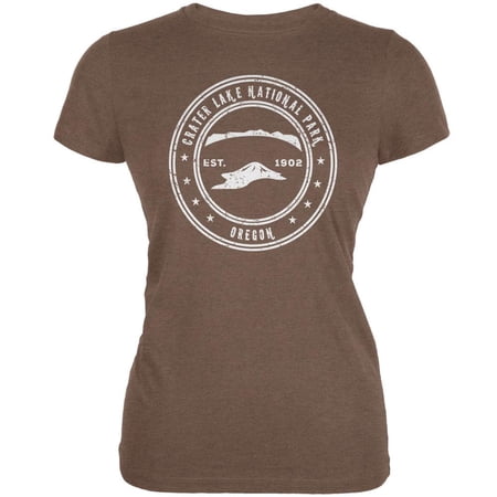 Crater Lake National Park Heather Brown Juniors Soft T-Shirt - 2X-Large
