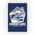 thumbnail image 1 of Crater Lake National Park, Oregon - Winter Scene - Contour - Lantern Press Artwork (12x18 Art Print, Wall Decor Travel Poster), 1 of 1