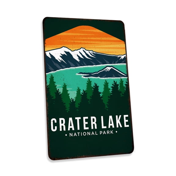Crater Lake National Park Sign Vintage Looking Decorative Signs Home Décor Gift 8x12 Gloss 208120086004