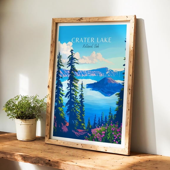 Crater Lake National Park Wall Art A Lasting Travel Memory Art Print Usa Print