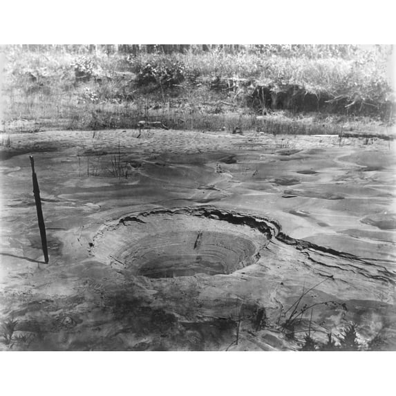 Craterlet Of A Sand Boil Formed During The Charleston Earthquake History (36 x 24)