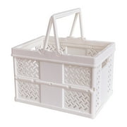 Crates for Storage, Plastic Baskets for Organizing, Collapsible Shopping Basket, Foldable Crate With Handles, Collapsible Storage Crate, Car Basket, For Kitchen, Bathroom, Medicine