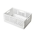 thumbnail image 1 of Crates for Storage, Storage Crates Plastic Stackable, Foldable Crate for Office Home Kitchen Bedroom Bathroom White, 1 of 6