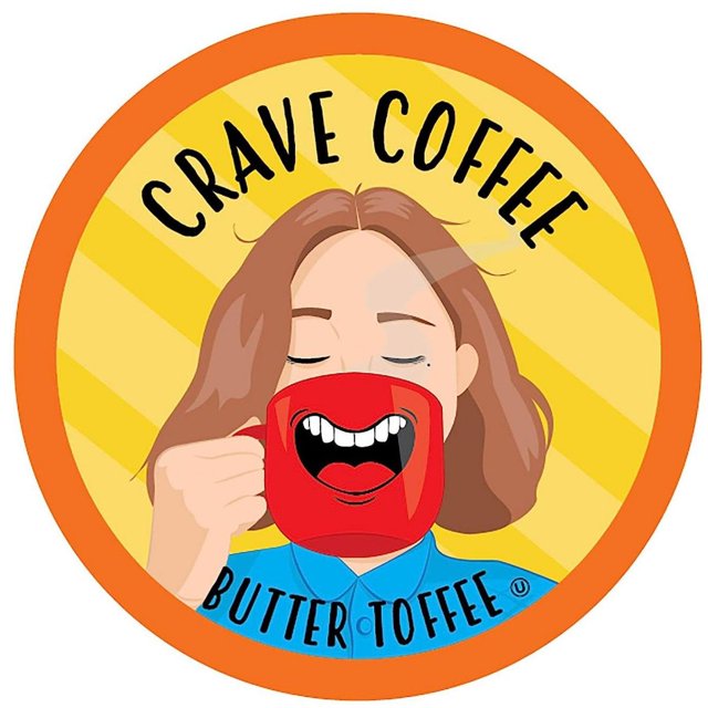 Crave Beverages Butter Toffee Flavored Coffee Pods,for Keurig Brewers