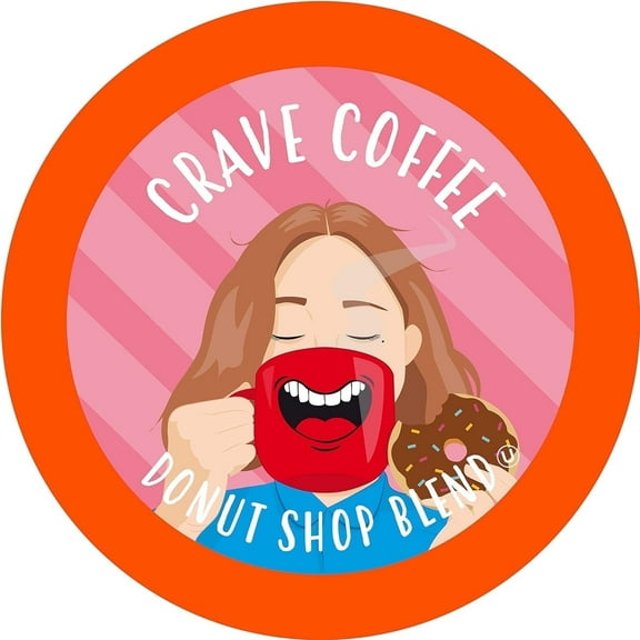 Crave Beverages Donut Shop Coffee Pods - Medium Roast for Keurig K Cup Brewers, 40 Count