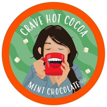 Crave Beverages Hot Chocolate Pods for Keurig, Compatible with 2.0 K-Cup Brewers, Mint Chocolate, 40 Count