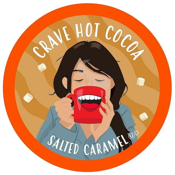 Crave Beverages Hot Chocolate Pods for Keurig, Compatible with 2.0 K-Cup Brewers, Salted Caramel, 40 Count