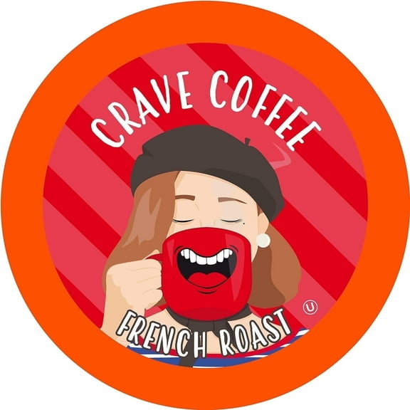 Crave Beverages French Roast Coffee Pods - Dark Roast for Keurig K Cup Brewers, 100 Count