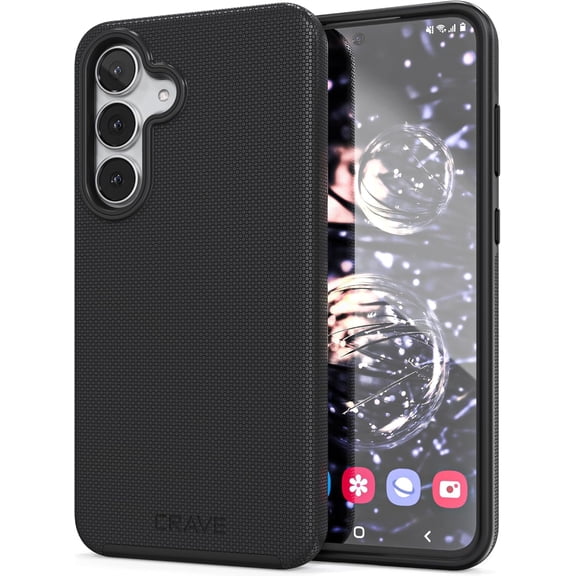 Crave Compatible with Samsung Galaxy S25 FE Case, Shockproof Protection Dual Layer Case for (6.7 inch) - Black