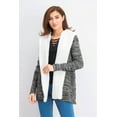 thumbnail image 1 of Crave Fame Juniors' Sherpa Trim Cardigan Gray Size Large, 1 of 3