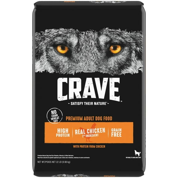 Crave Grain Free Adult Dry Dog Food With Protein From Chicken, 22 Lb. Bag
