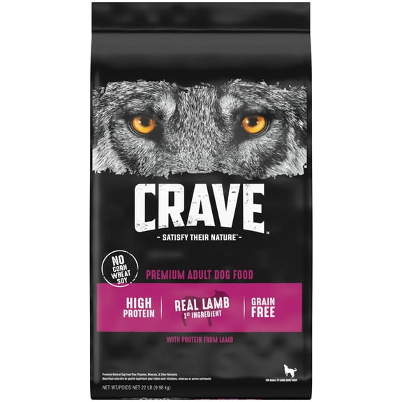 Crave Grain Free Adult Dry Dog Food With Protein From Lamb, 22 Lb. Bag
