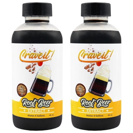 Crave It 4 Ounce Root Beer Extract - Easiest Homemade Root Beer, Makes 4 Gallons - 2 Pack