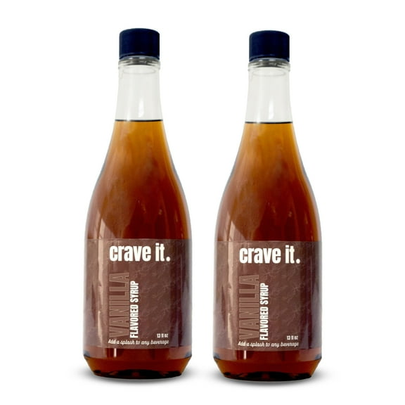Crave It! Delicately Sweet Vanilla Flavoring Syrup, Add a Splash to Your Favorite Beverages - Create a Craveable Vanilla Coke or Dr Pepper!  13 FL OZ / 2 Pack