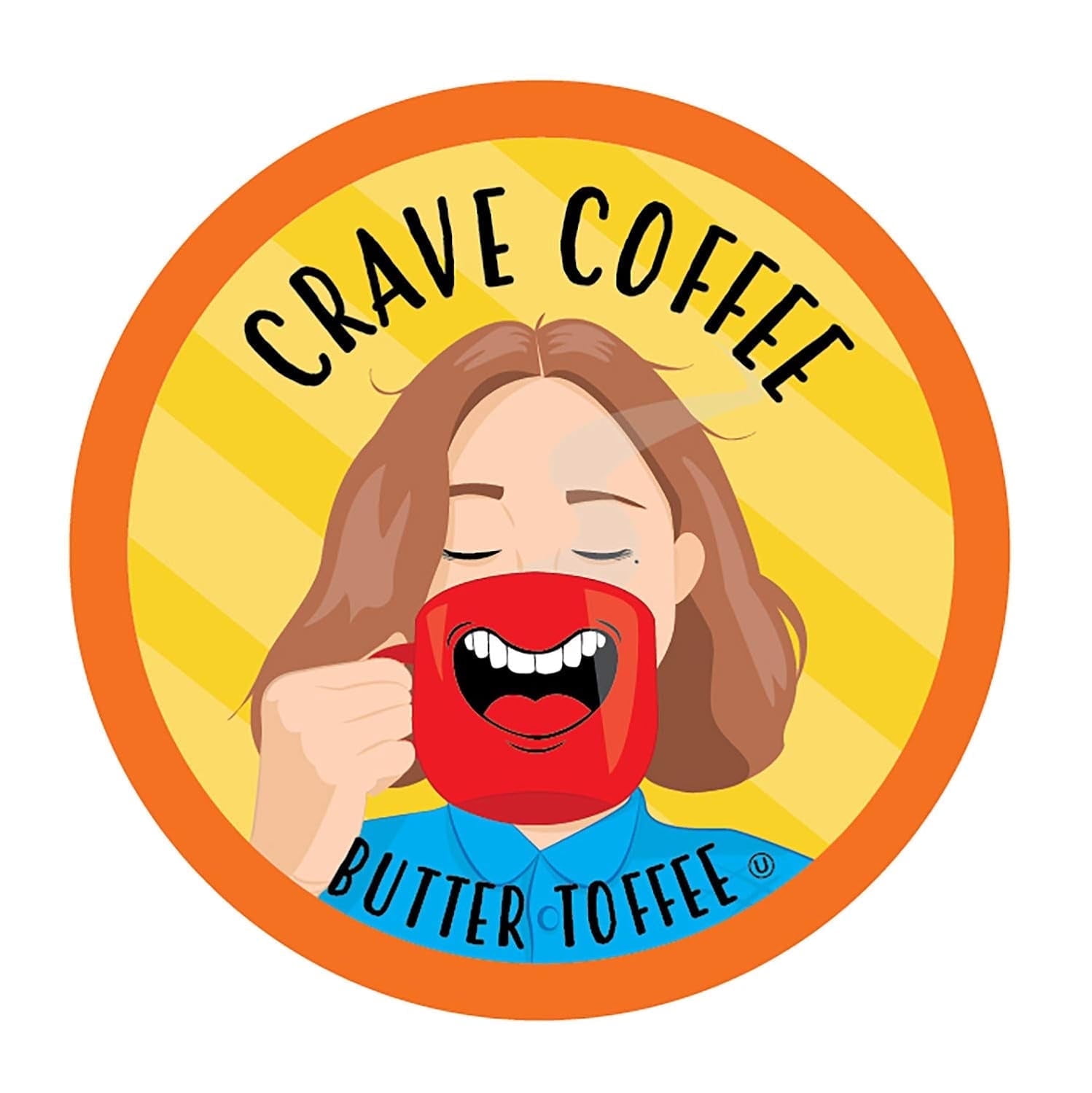 Crave Flavored Coffee Pods, Compatible with 2.0 K-Cup Brewers, Butter Toffee, 100 Count