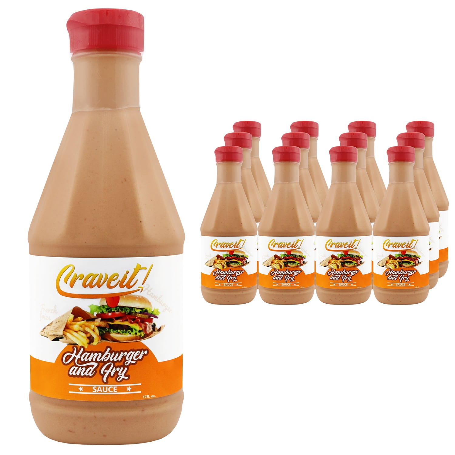 Crave it Hamburger and Fry Sauce - Add Flavor to French Fries and Burgers - 12 Pack