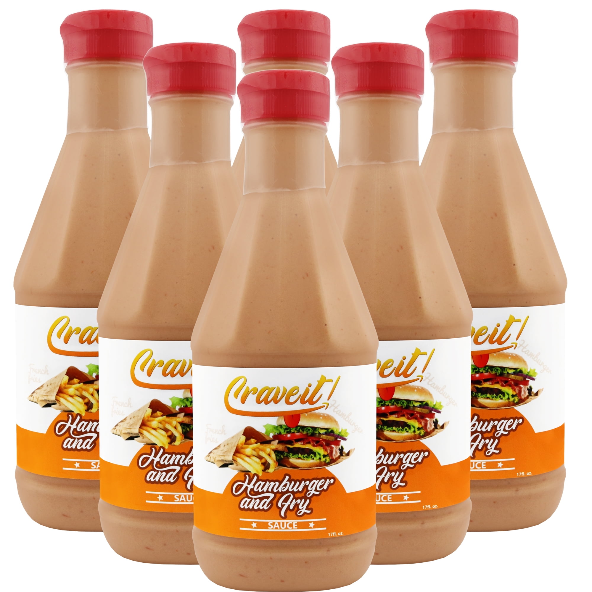 Crave it Hamburger and Fry Sauce - Add Flavor to French Fries and Burgers - 6 Pack