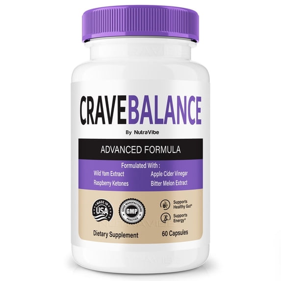 CraveBalance – Natural Daily Pill Formula Designed to align with Fitness Goals, Support active Lifestyle & Body Balance | Just 2 Easy-to-Swallow Pills Daily (60 Capsules)