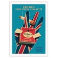 thumbnail image 1 of Craven “A” Virginia Cork Tipped Cigarettes - Vintage Advertising Poster by Bernard Villemot c.1951 - Fine Art Rolled Canvas Print (Unframed) 27in x 40in, 1 of 4