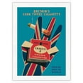 thumbnail image 1 of Craven “A” Virginia Cork Tipped Cigarettes - Vintage Advertising Poster by Bernard Villemot c.1951 - Japanese Unryu Rice Paper Art Print (Unframed) 18 x 24 in, 1 of 4