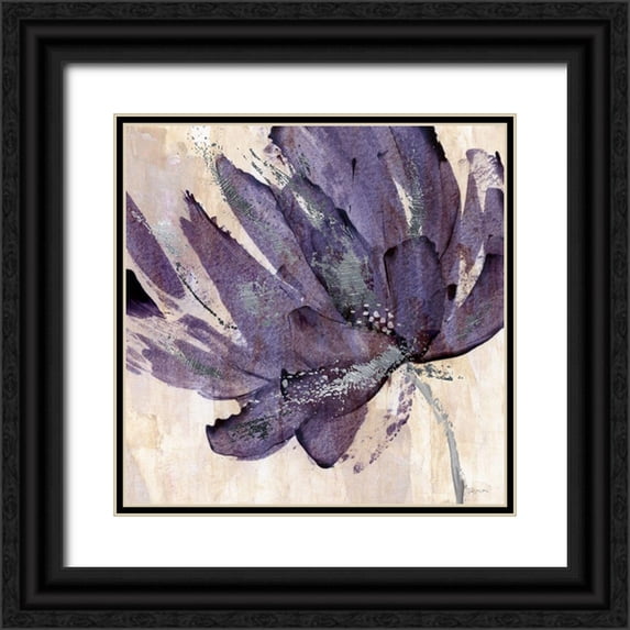 Craven, Katrina 12x12 Black Ornate Wood Framed with Double Matting Museum Art Print Titled - Purple Jewel
