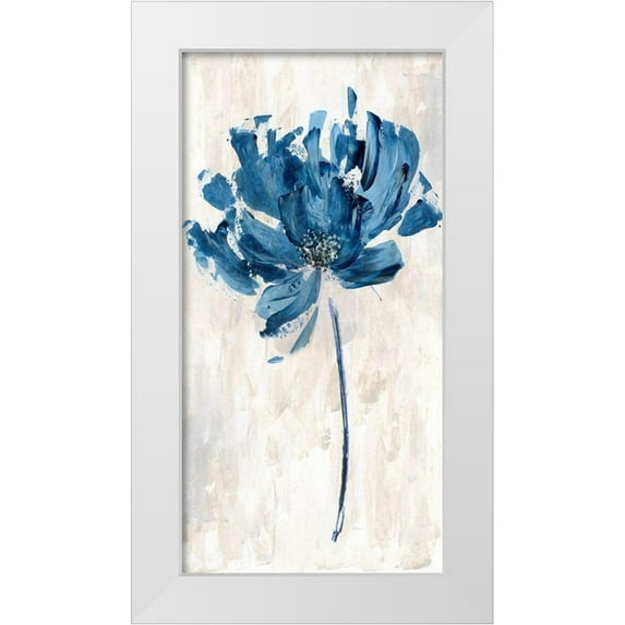 Craven, Katrina 14x24 White Modern Wood Framed Museum Art Print Titled - Bluejean Flower II