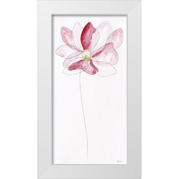 Craven, Katrina 14x24 White Modern Wood Framed Museum Art Print Titled - Sketchy Floral II