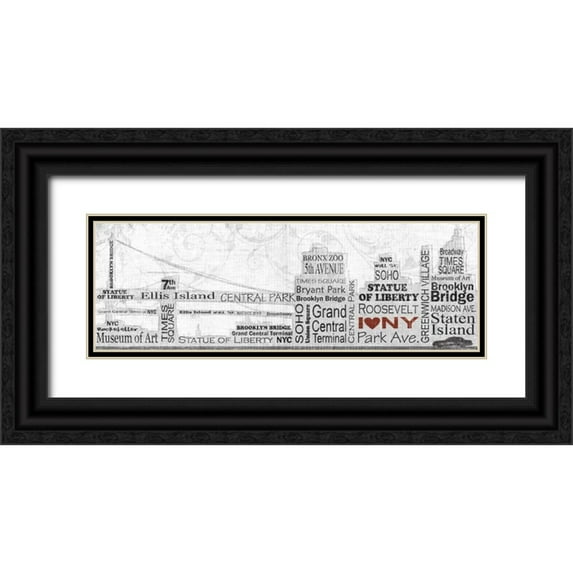 Craven, Katrina 14x7 Black Ornate Wood Framed with Double Matting Museum Art Print Titled - New York City