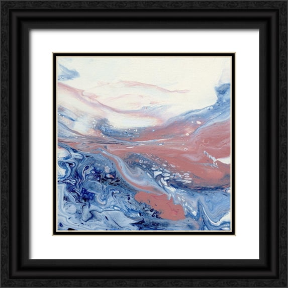 Craven, Katrina 15x15 Black Ornate Wood Framed with Double Matting Museum Art Print Titled - Sunset Surf II