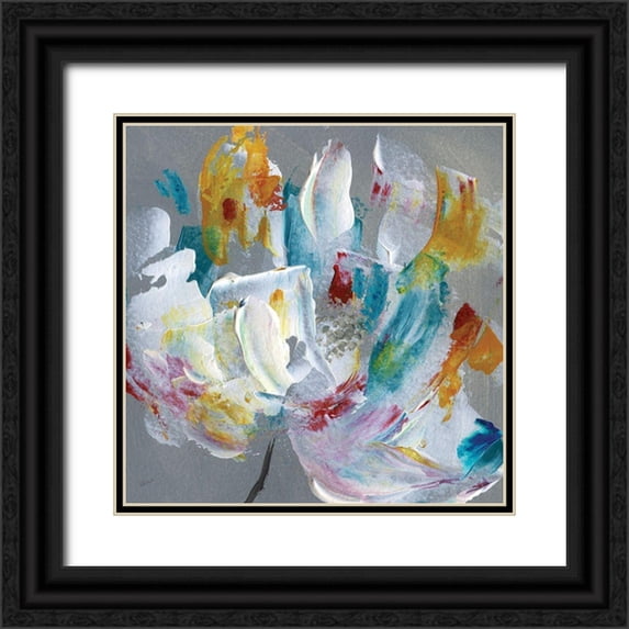 Craven, Katrina 15x15 Black Ornate Wood Framed with Double Matting Museum Art Print Titled - Tye Dye Flower