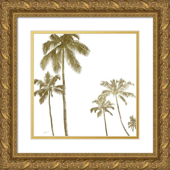 Craven, Katrina 15x15 Gold Ornate Wood Framed with Double Matting Museum Art Print Titled - Palm Breeze III