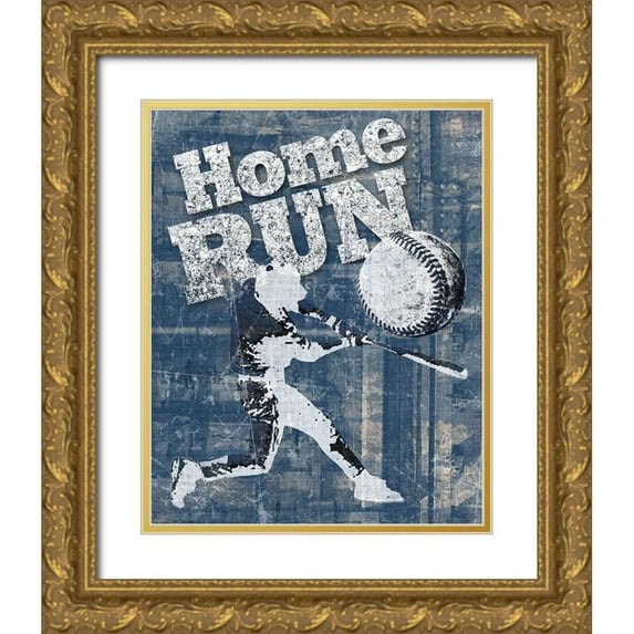 Craven, Katrina 15x18 Gold Ornate Wood Framed with Double Matting Museum Art Print Titled - Home Run Hitter