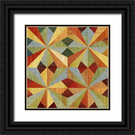 Craven, Katrina 26x26 Black Ornate Wood Framed with Double Matting Museum Art Print Titled - Kaleidoscope Quilt I